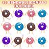 ArtCreativity Bendable Donut Figures, Set of 12, Bendable Toys for Kids, Donut Party Favors for Boys and Girls, Stress Relief Fidget Toys for Kids, Goodie Bag Stuffers, and Pinata Fillers