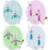 ArtCreativity Bendable Easter Bunny Figurines, Set of 8, Fidget Toys with 4 Colorful Designs, Fidget Toys for Kids for Stress Relief, Great as Easter Basket Stuffers, and Giveaways