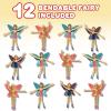 ArtCreativity Bendable Fairy, Set of 12 Flexible Fairy Princesses, Birthday Party Favors for Boys and Girls, Stress Relief Fidget Toys for Kids and Adults, Easter Basket Stuffers, Piñata Fillers