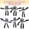 ArtCreativity Bendable Panda Toys, Set of 6, Flexible Figures, Stress Relief Fidget Toys for Kids, Fun Birthday Party Favors, Goodie Bag Fillers for Boys and Girls