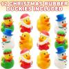 ArtCreativity Christmas Rubber Duckies for Kids, Pack of 12, Holiday-Themed Rubber Ducks for Bath or Pool, Fun Christmas Duckies Party Favors, Bulk Xmas Ducks for Cruise Ship & Events(Christmas)