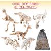 ArtCreativity Dino Fossils in Mesh Bag, Set of 12 Mini Dinosaur Fossils in Assorted Designs, Fun Dinosaur Play Set for Boys and Girls, Best Dinosaur Birthday Gift for Kids