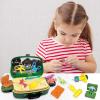 ArtCreativity Dinosaur Theme Modeling Clay Playset on Wheels, Play Dough Activity Kit with 10 Dinosaur Molding Accessories, 8 Dough Colors, & Travel Case, Safe & Non-Toxic for Kids, Great Gift Idea