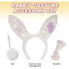 ArtCreativity Easter Bunny-Costume-Accessories, 3 Piece Set, Bunny Outfit with Plush Ears, Tail, and Bowtie, Bunny Ears Headband Set for Kids and-Adults-for Easter, Halloween, and Dress Up Fun