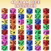 ArtCreativity Foam Dice for Kids, Bulk Set of 48, 1.5 Inch Large Multicolored Hexahedron Dice, Great for Classroom, Casino Party Decorations, Board Games(48 Pack)