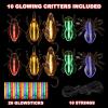 ArtCreativity Glow in The Dark Bugs and Critters – 40 PC Fake Bug Set – Includes 10 Fake Critters, 20 Glowsticks, and 10 Lanyard Strings – Glowing Toy Insects – Glow in The Dark Toys for Party Favors
