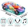 ArtCreativity Light Up Transparent Sensory Car Toy for Kids, 1PC, Bump and Go Toy Car with Colorful Moving Gears, Music, and LED Effects, Easter Toys for Toddlers, Great Birthday Gift Idea