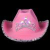 ArtCreativity Light-Up Pink Cowboy Hat – Sparkly Costume Hat with Sequins, LED Tiara, and Multi-Color Light Show – Perfect for Girls’ Birthday Parties and Cowgirl Themed Events – Small/Medium, Pink