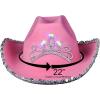 ArtCreativity Light-Up Pink Cowboy Hat – Sparkly Costume Hat with Sequins, LED Tiara, and Multi-Color Light Show – Perfect for Girls’ Birthday Parties and Cowgirl Themed Events – Small/Medium, Pink