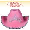 ArtCreativity Light-Up Pink Cowboy Hat – Sparkly Costume Hat with Sequins, LED Tiara, and Multi-Color Light Show – Perfect for Girls’ Birthday Parties and Cowgirl Themed Events – Small/Medium, Pink
