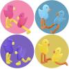 ArtCreativity Mini Bendable Duckies, Set of 48, Fidget Ducky Toys for Kids in 4 Vibrant Colors, Fidget Toys for Kids for Stress Relief, Great as Carnival Birthday Party Favors and Pinata Stuffers