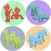 ArtCreativity Mini Dinosaur Bendable Toys (Set of 48), Small Dino Figures Bendy Toys for Kids in 4 Colors, Great Dinosaur Party Favors, Birthday Party Goodie Bag Stuffers and Pinata Fillers