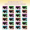 ArtCreativity Neon Chalkboard Sets for Kids, 24 Kits, 1 Mini Chalk Board, 2 Chalk Sticks, and 1 Eraser Per Kit, Art Birthday Party Favors for Boys and Girls, Unique Stationery Goodie Bag Fillers(24)