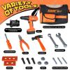 ArtCreativity Power Drill Tool Set for Kids – Pretend Playset with 2-in-1 Toy Drill with Lights, Sounds, Motion – Includes Toy Hammer, Pliers, Bolts, Screwdriver and More – Sturdy Bag for Storage