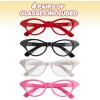 ArtCreativity Retro Cat Eye Glasses with Rhinestones – Pack of 4 – Vintage Cat Eye Fashion Eyeglasses for Women and Kids, Fun Props for 50s, 60s, Grease Theme, and Old Crazy Cat Lady Costume
