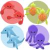 ArtCreativity Sea Animal Toys Mini Bendable, Set of 48, Sea Creatures Toys for Kids in 5 Assorted Designs Plastic Animals, Great as Aquatic Ocean Animals Figures Birthday Party Favors, Pinata Stuffers