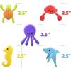 ArtCreativity Sea Animal Toys Mini Bendable, Set of 48, Sea Creatures Toys for Kids in 5 Assorted Designs Plastic Animals, Great as Aquatic Ocean Animals Figures Birthday Party Favors, Pinata Stuffers