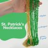 ArtCreativity St Patrick’s Day Beads Necklaces – Set of 12 33′ Necklaces – St Patricks Day Accessories – Shamrock Green Day Beaded Necklace for Mardi Gras Decor, Irish Throw Costume Party
