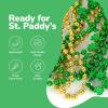 ArtCreativity St Patrick’s Day Beads Necklaces – Set of 12 33′ Necklaces – St Patricks Day Accessories – Shamrock Green Day Beaded Necklace for Mardi Gras Decor, Irish Throw Costume Party