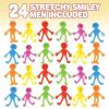 ArtCreativity Stretchy Smile Face Men – Bulk Pack of 24 – Stress Relief Fidgeting Toys for Kids and-Adults, 5 Vibrant Colors, Sensory Toys for Autism and ADHD, Fun Birthday Party Favors for Children