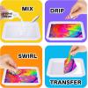 ArtCreativity Water Marbling Paint Art Kit for Kids – Complete Set with 12 Paint Colors, 10 Bags Thickening Powder, 10 A5 Papers, and More – Marble Art Painting Kit – Crafts for Kids Ages 3 and Up