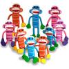 ArtCreativity 4 Inch Bendable Sock Monkey Toys – Set of 12 – Flexible Plastic – Birthday Party Favors for Boys and Girls – Stress Relief Fidget Toys for Kids