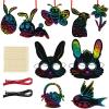 ArtCreativity 48 Pcs Easter Scratch Art for Kids, Includes Wooden Sticks & Ribbons, Fun Craft Kit, Creative Teen Easter Basket Stuffers, Unique Decorations & Gifts for Children