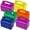 ArtCreativity Assorted Bright Color Treat Boxes for Candy, Cookies and Party Favors – Pack of 12 Cute Cardboard Boxes with Handles for Wedding, Birthday and Holiday Goodies
