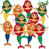 ArtCreativity Bendable Mermaid Figures (Set of 12) Bendable Toys for Kids, Mermaid Party Favors for Boys & Girls, Stress Relief Fidget Toys for Kids, Goodie Bag Stuffers, and Pinata Fillers