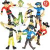 ArtCreativity Bendable Pirate Figures, Set of 12 Flexible Men, Birthday Party Favors for Boys & Girls, Stress Relief Fidget Toys for Kids and Adults, Goody Bag Stuffers, Piñata Fillers(4 inches)