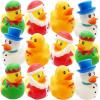 ArtCreativity Christmas Rubber Duckies for Kids, Pack of 12, Holiday-Themed Rubber Ducks for Bath or Pool, Fun Christmas Duckies Party Favors, Bulk Xmas Ducks for Cruise Ship & Events(Christmas)