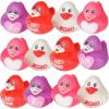 ArtCreativity Christmas Rubber Duckies for Kids, Pack of 12, Holiday-Themed Rubber Ducks for Bath or Pool, Fun Christmas Duckies Party Favors, Bulk Xmas Ducks for Cruise Ship & Events(Valentines)