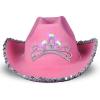 ArtCreativity Light-Up Pink Cowboy Hat – Sparkly Costume Hat with Sequins, LED Tiara, and Multi-Color Light Show – Perfect for Girls’ Birthday Parties and Cowgirl Themed Events – Small/Medium, Pink