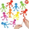 ArtCreativity Stretchy Smile Face Men – Bulk Pack of 24 – Stress Relief Fidgeting Toys for Kids and-Adults, 5 Vibrant Colors, Sensory Toys for Autism and ADHD, Fun Birthday Party Favors for Children