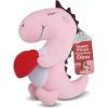 ArtCreativity Valentine’s Day Plush Dino Stuffed Animal – 12 Inches Tall – Light Pink Cute Dinosaurs Plush with Red Heart – Pink Dinosaur Plushie – Valentine’s Day Gifts for Her