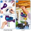 ArtCreativity DIY Wind Chime Kit for Kids – 8 Pack – Wooden Wind Chime Set with Paint Kit, Rhinestone Flower Stickers, Glitter Heart Foam Stickers, and More – Summer Arts and Crafts for Kids 3 and Up