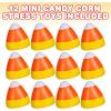 ArtCreativity Mini Candy Corn Stress Relief Toys, Set of 12, Slow Rising Squeezy Toys for Kids, Halloween Party Favors and Non-Candy Trick or Treat Supplies, Birthday Goodie Bag Fillers