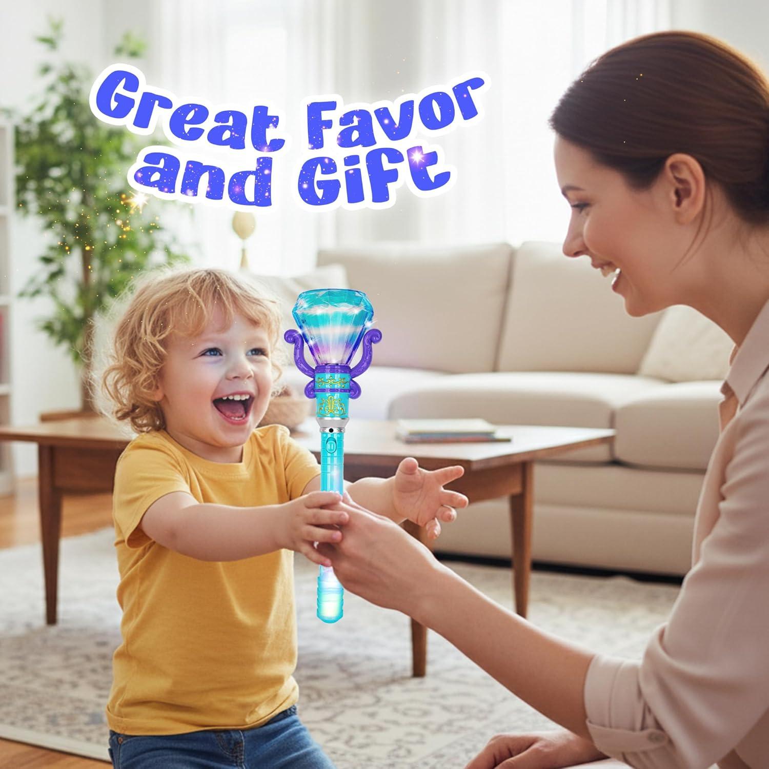 imageArtCreativity Light Up Spinning Diamond Princess Wand for Kids Fairy Wand with Spinning LEDs Batteries Included Light Up Wands for Girls and Boys Perfect Pretend Play Toys2 Pack