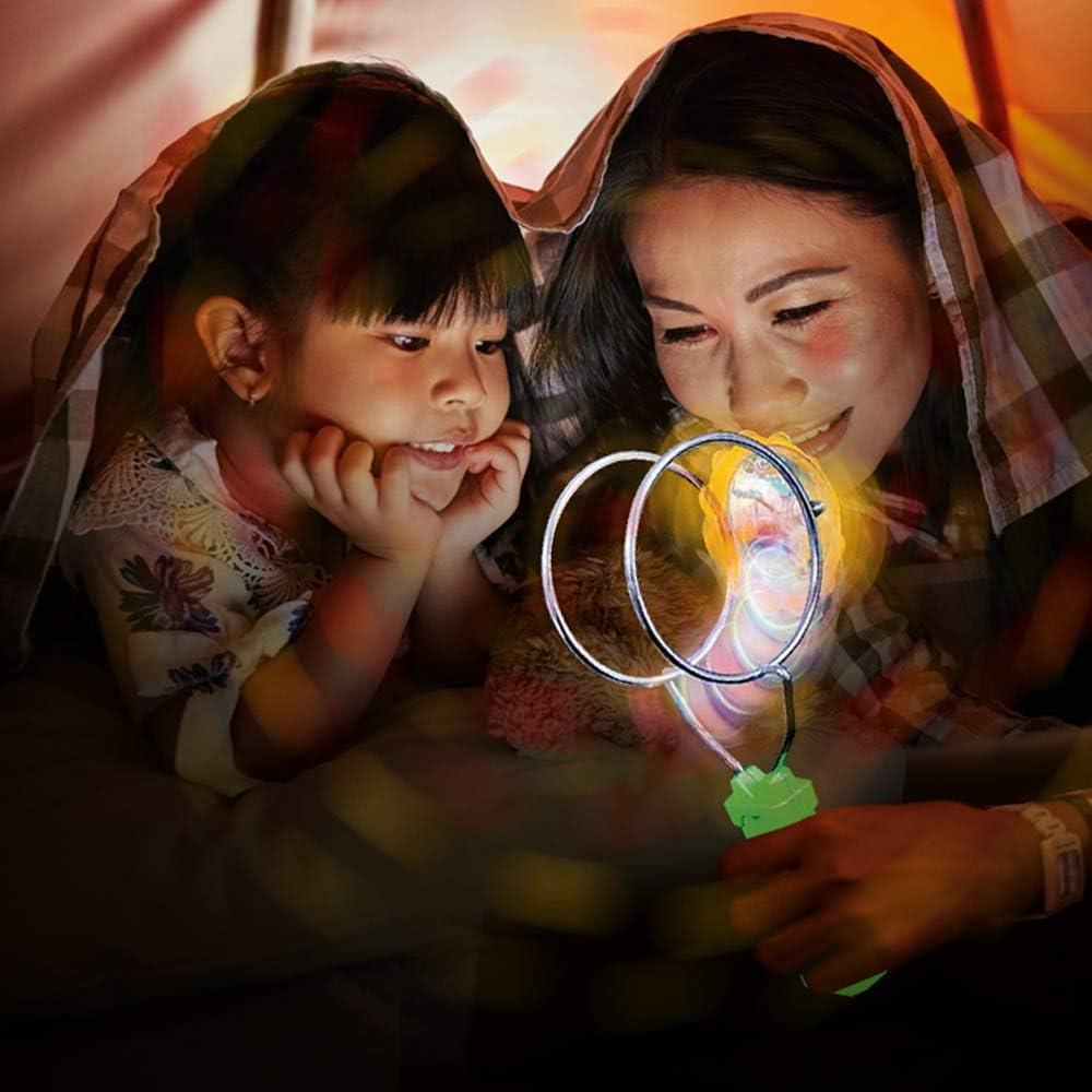 imageArtCreativity Retro Light Up Toys Set for Kids Includes 2 8 Inch Gyro Wheels Mesmerizing Spinning and Lighting Effects Design Top Fun Gift for Boys and Girls