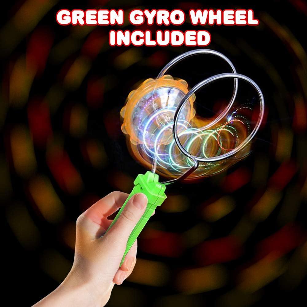 imageArtCreativity Retro Light Up Toys Set for Kids Includes 2 8 Inch Gyro Wheels Mesmerizing Spinning and Lighting Effects Design Top Fun Gift for Boys and Girls