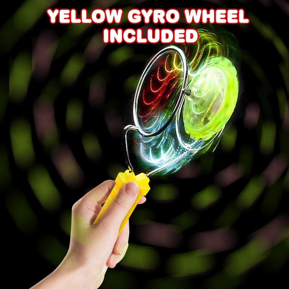 imageArtCreativity Retro Light Up Toys Set for Kids Includes 2 8 Inch Gyro Wheels Mesmerizing Spinning and Lighting Effects Design Top Fun Gift for Boys and Girls