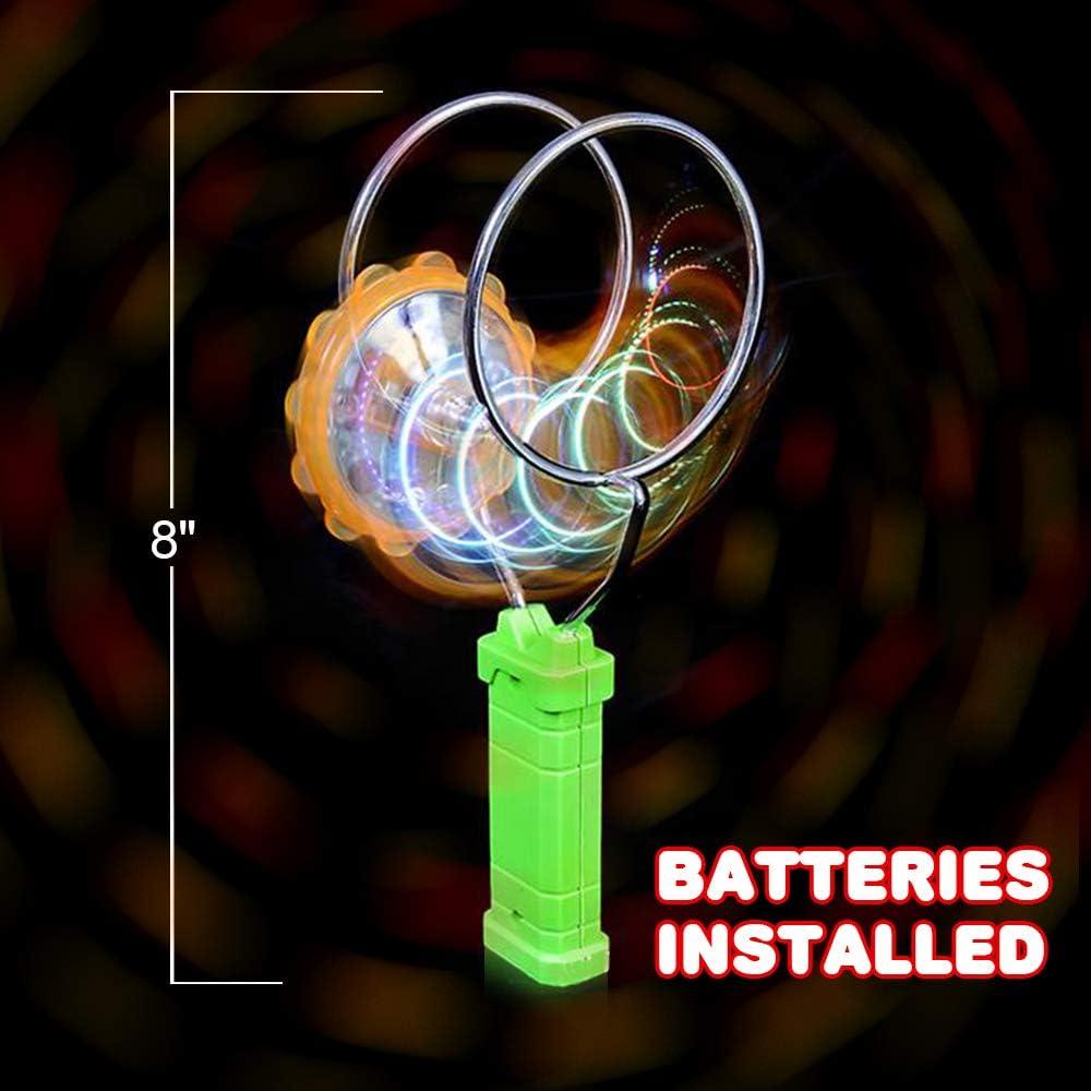 imageArtCreativity Retro Light Up Toys Set for Kids Includes 2 8 Inch Gyro Wheels Mesmerizing Spinning and Lighting Effects Design Top Fun Gift for Boys and Girls