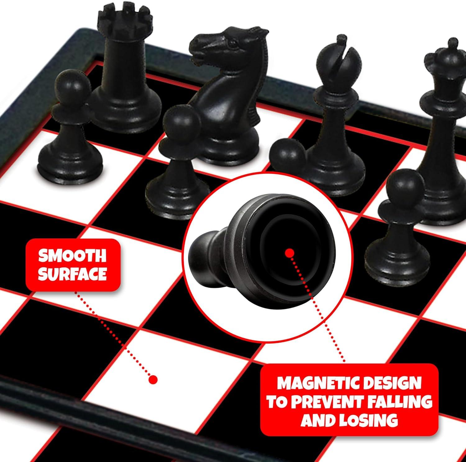 imageGamie Magnetic Board Travel Games for Kids Set Includes 12 Retro Fun Games 5quot Compact Design Individually Boxed Teaches Strategy ampamp Focus Great for Road TripTravelCamping Gift for Ages 6