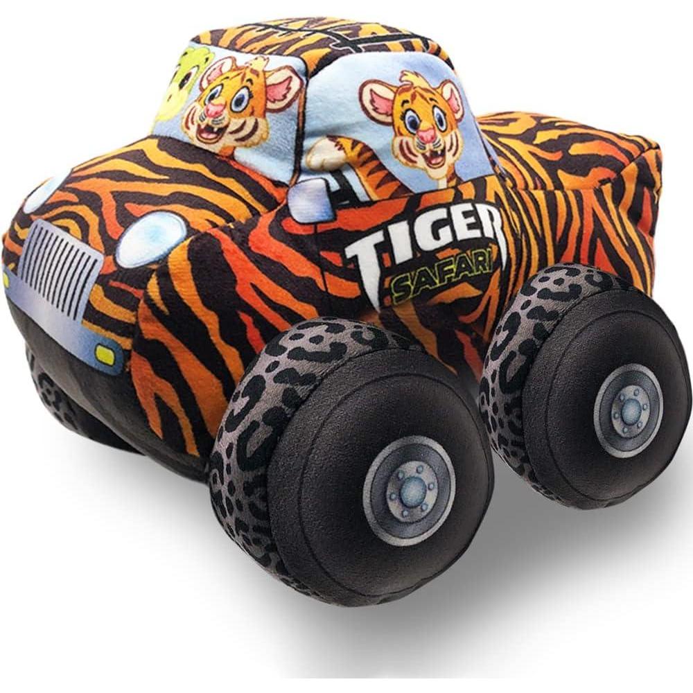 imageArtCreativity Safari Plush Monster Truck 8 Inch Big Monster Truck Stuffed Toy Cool AnimalThemed Design Soft Car Toys For Toddlers Car Stuffed Animal Cars Plush For Boys and Girls Great Gift Idea