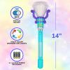 ArtCreativity Light Up Spinning Diamond Princess Wand for Kids – Fairy Wand with Spinning LEDs, Batteries Included – Light Up Wands for Girls and Boys, Perfect Pretend Play Toys(2 Pack)