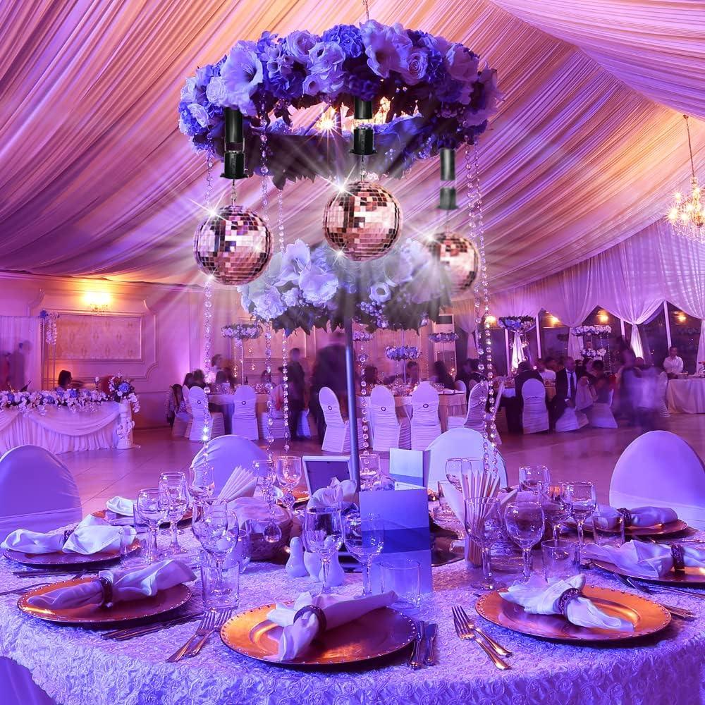 imageArtCreativity Disco Ball with Rotating Motor 4 Hanging Mirror Ball ampamp 65 Battery Powered Motor Smooth Spinning Party Decor for 70s 80s 90s Theme DJ Club Weddings Birthdays Events