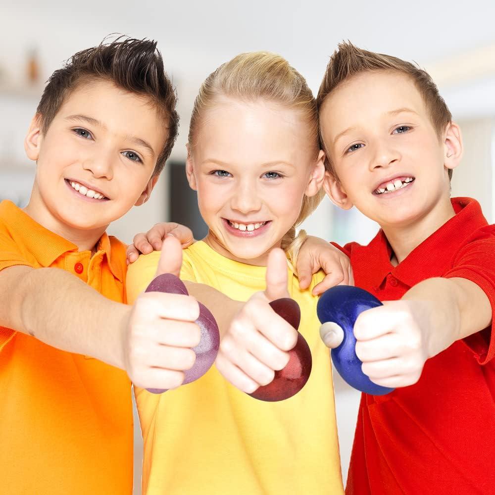 imageArtCreativity Squeezy Sticky Stress Balls Set of 6 Stress Relief Fidget Toys for Kids with a Metallic Design Anxiety Relief Toys in Assorted Colors Fidget Party Favors and Pinata Stuffers