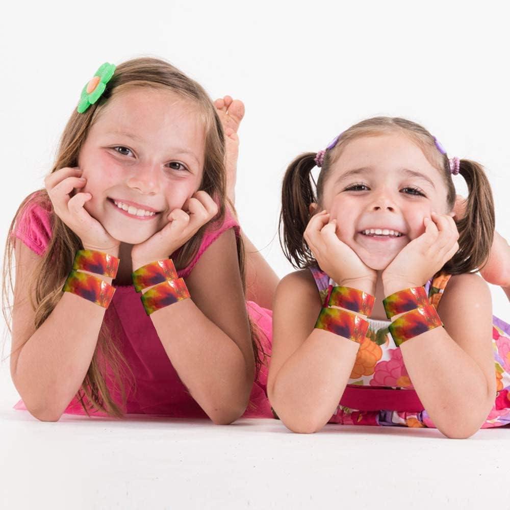 imageArtCreativity Tie Dye Slap Bracelets for Kids Set of 6 Colorful Wristbands for Boys and Girls Fun Birthday Party Favors for Children Goodie Bag Fillers Carnival Prize