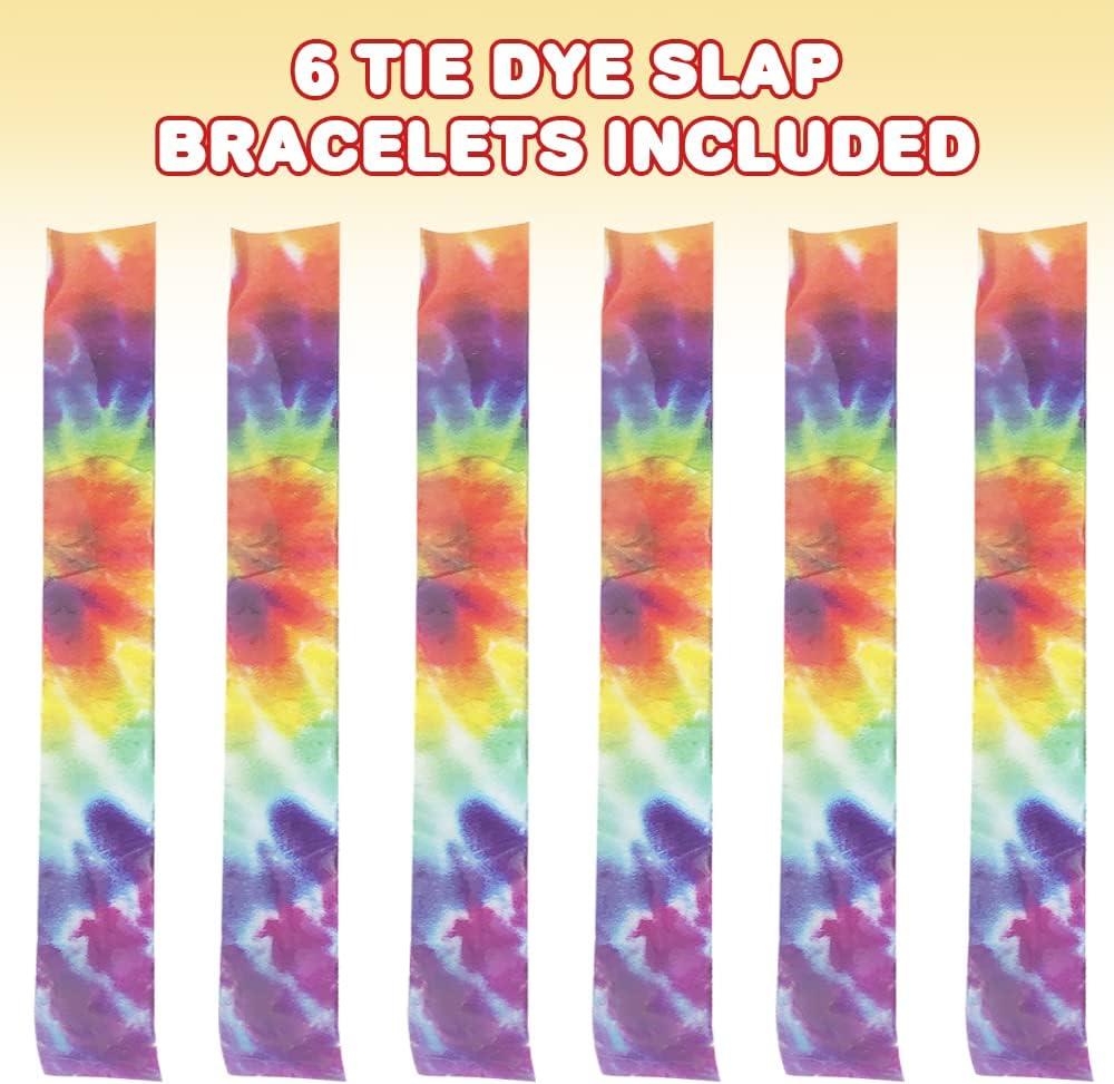 imageArtCreativity Tie Dye Slap Bracelets for Kids Set of 6 Colorful Wristbands for Boys and Girls Fun Birthday Party Favors for Children Goodie Bag Fillers Carnival Prize