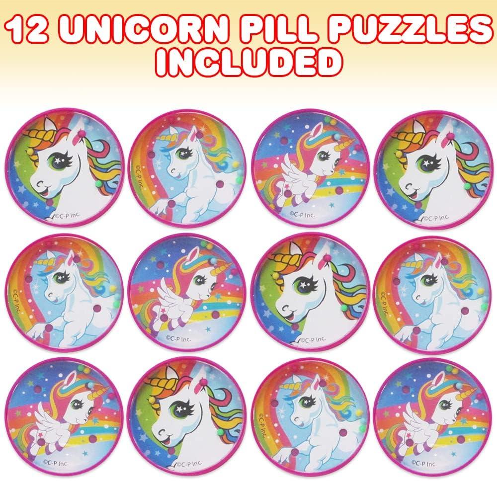 imageArtCreativity Unicorn Pill Puzzles for Kids Set of 12 Ball Puzzles in Assorted Designs Great as Birthday Party Favors Carnival Prizes for Kids Goodie Bag Fillers and Stocking Stuffers